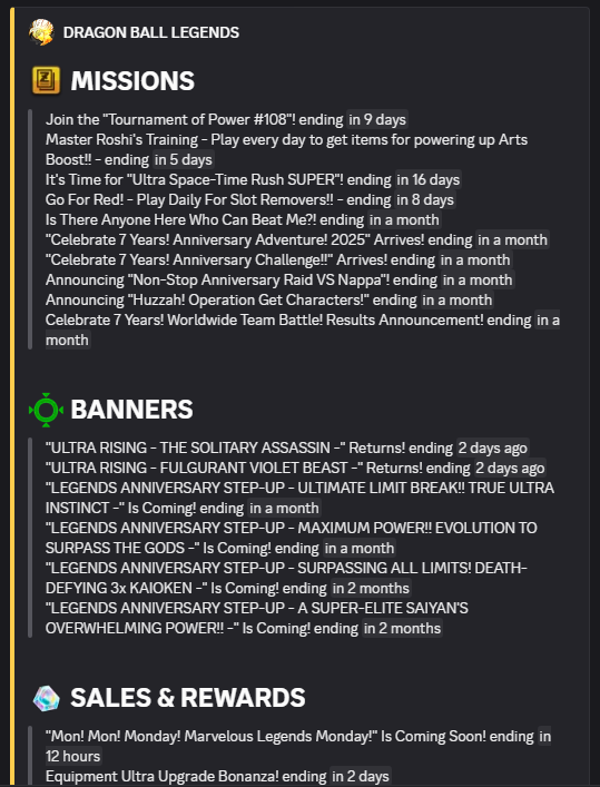 Events Command