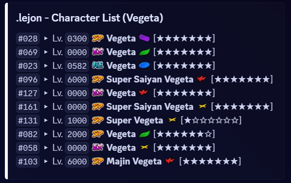 Game command: character search